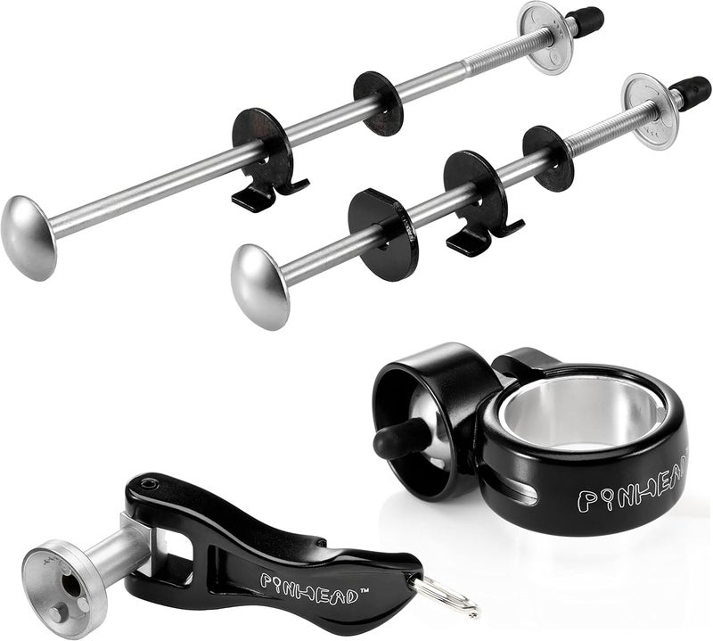 RALEIGH Pinhead Quick Release Wheel and Seatpost Lock Set - 3 Pack, Black - Image 1